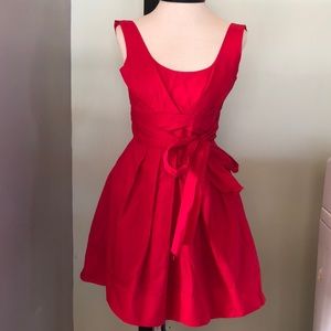 Red Pleated Dress